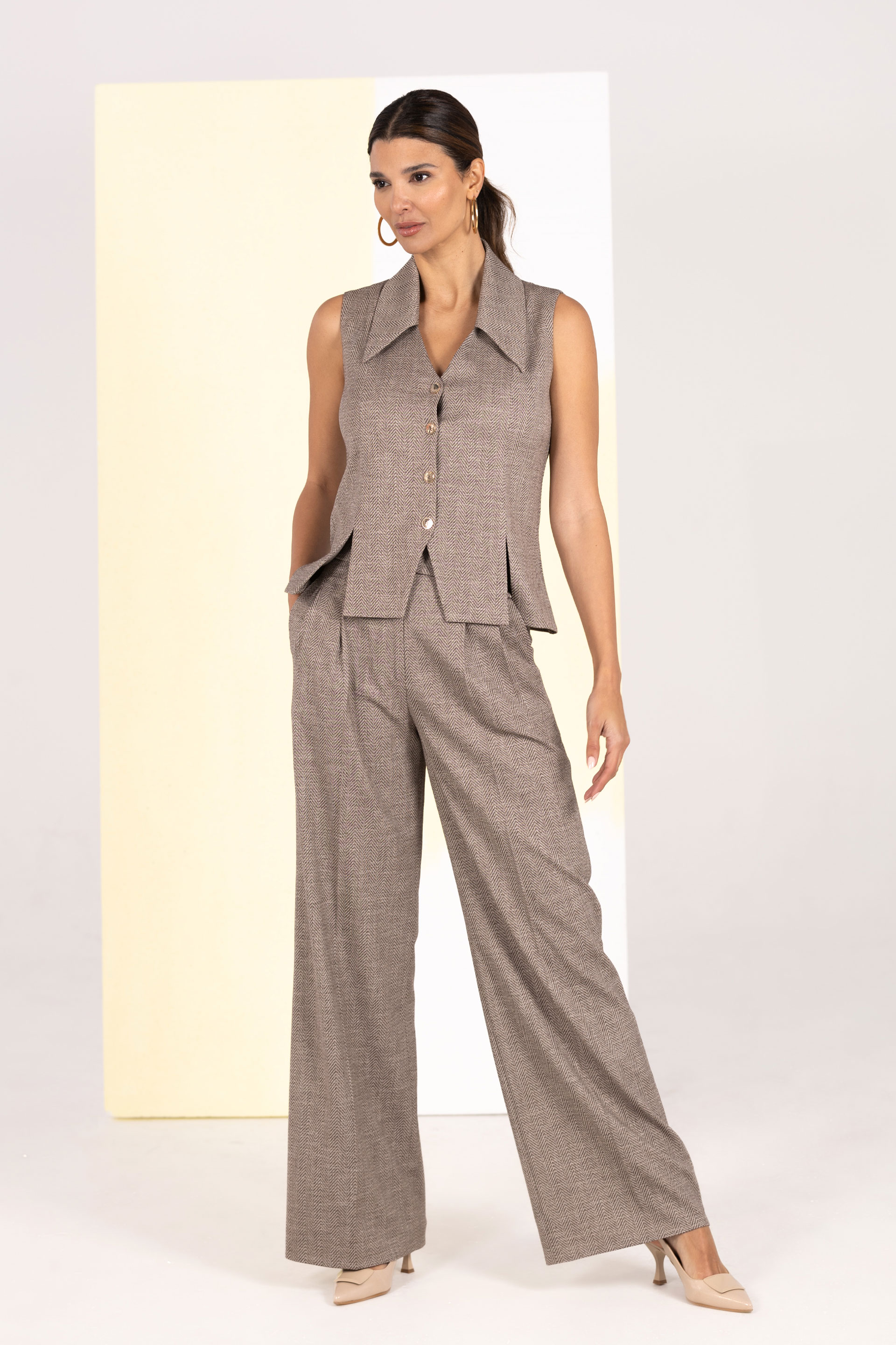 Tailored herringbone waistcoat