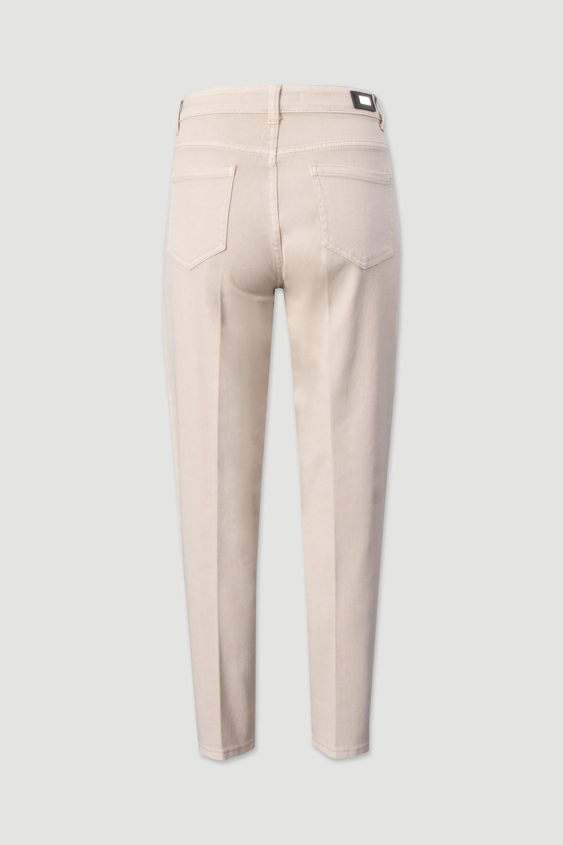 High-waisted cotton twill trousers