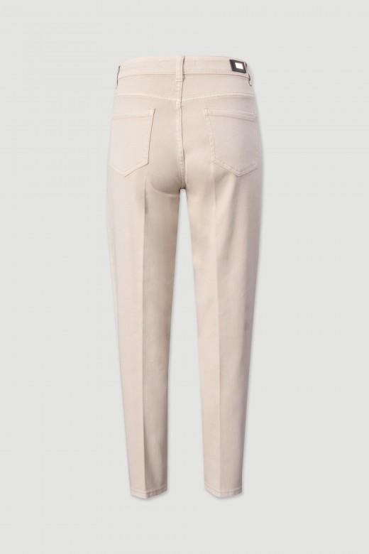 High-waisted cotton twill trousers High-waisted cotton twill trousers
