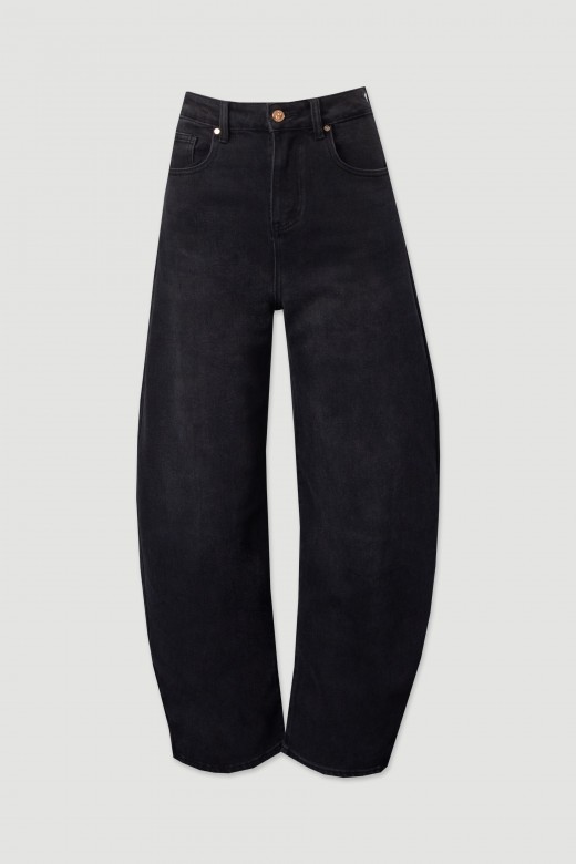 High-waisted cotton balloon jeans