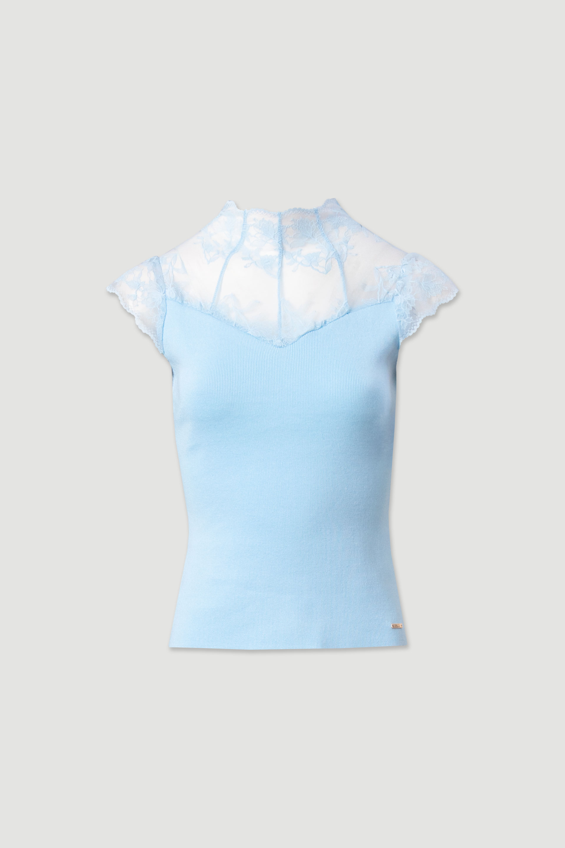 Knit top with lace detail
