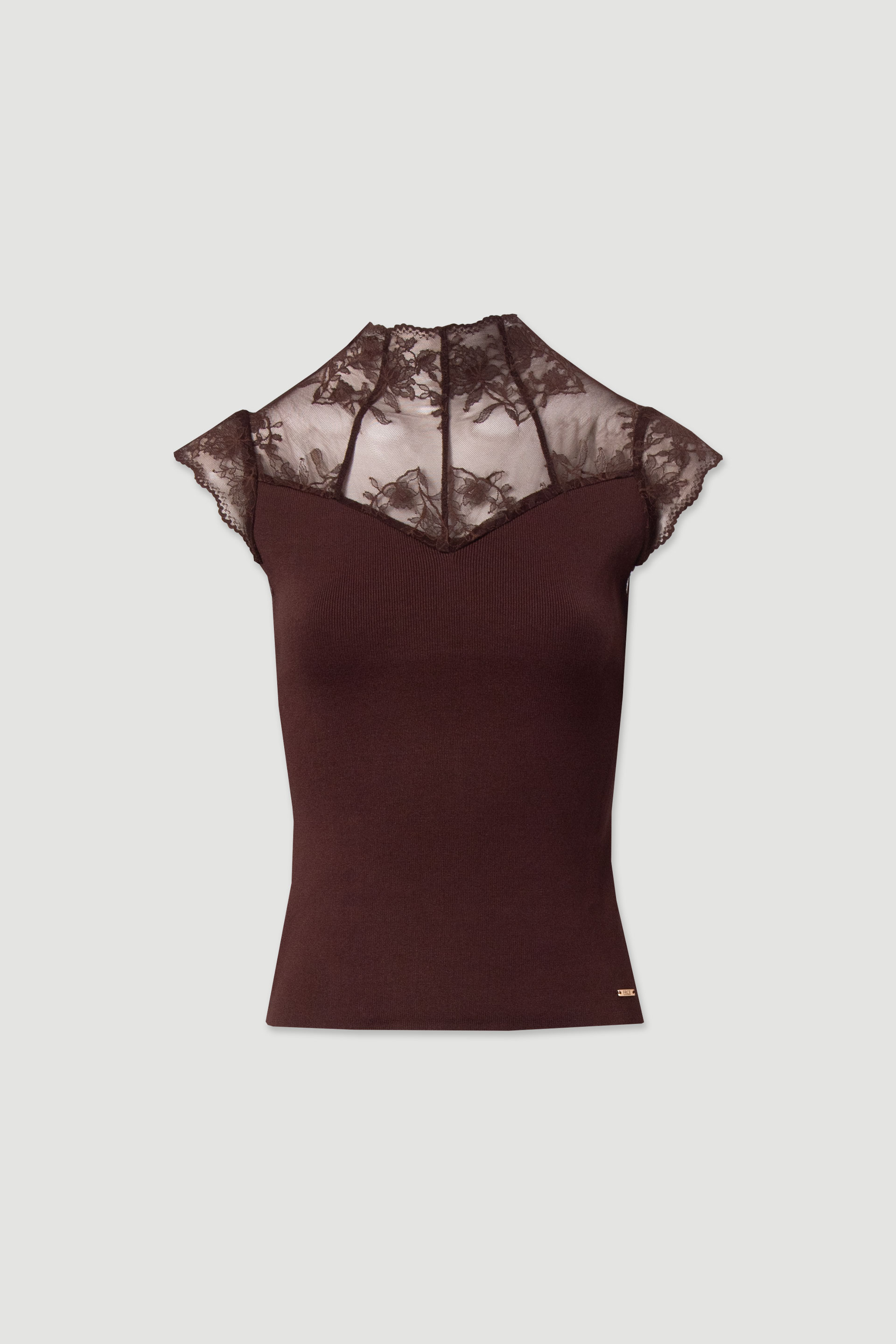 Knit top with lace detail