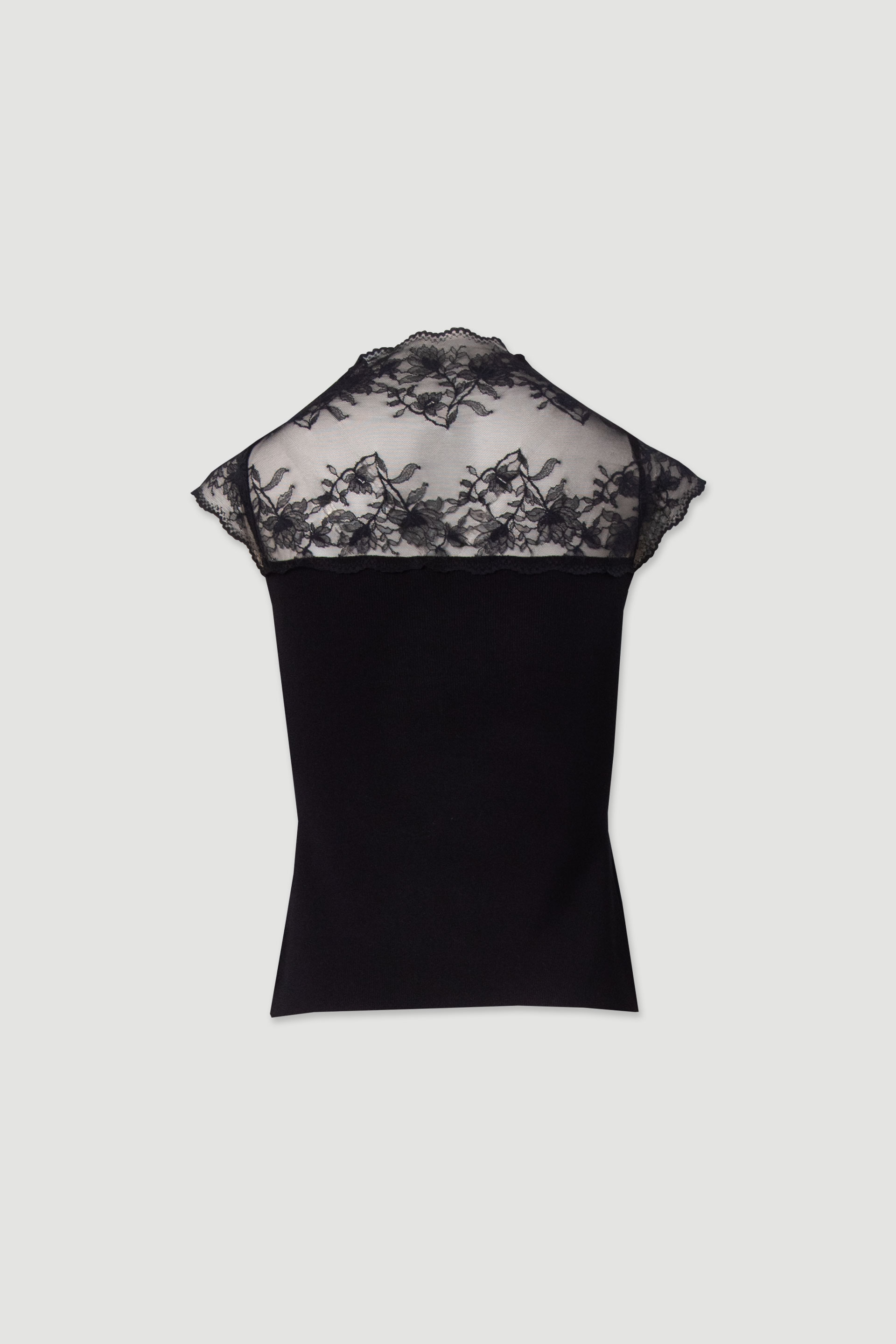 Knit top with lace detail