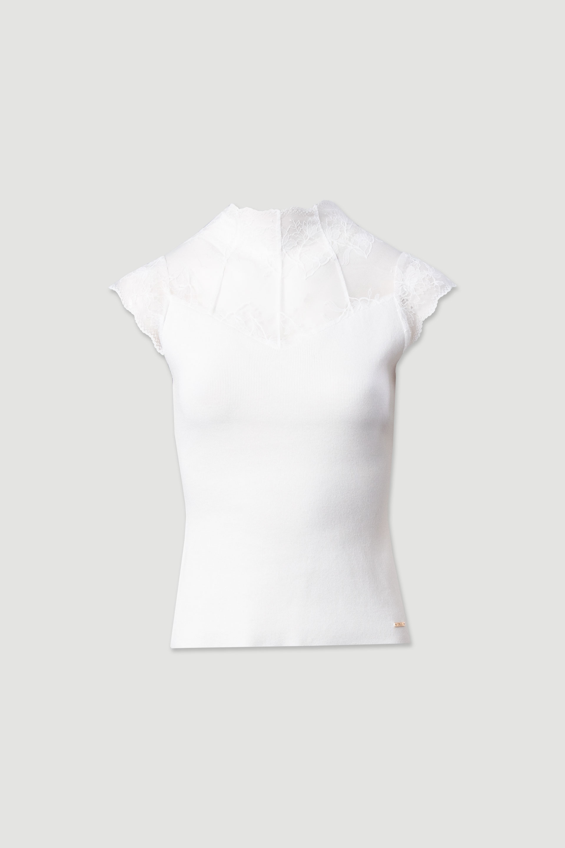 Knit top with lace detail