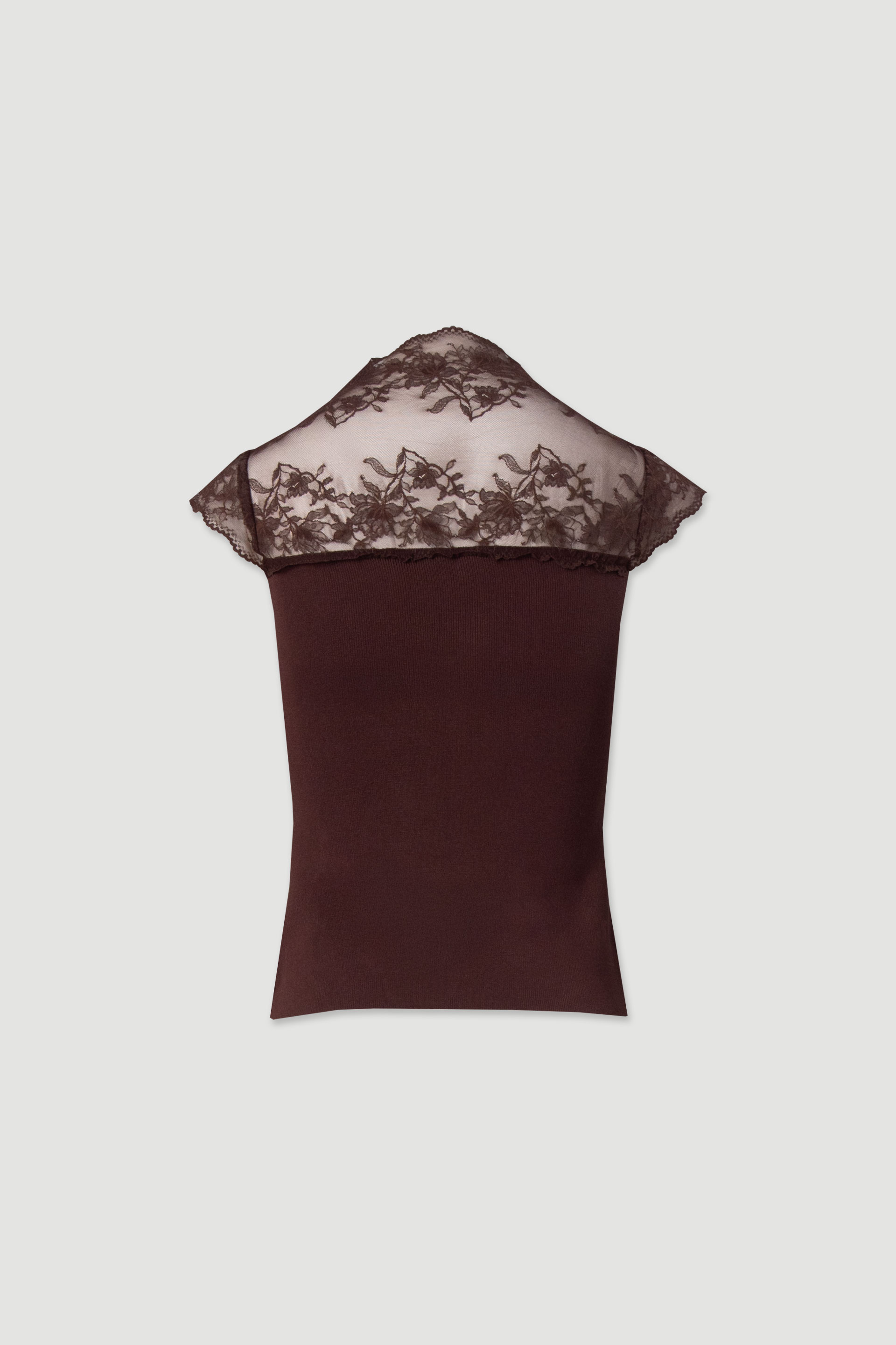 Knit top with lace detail