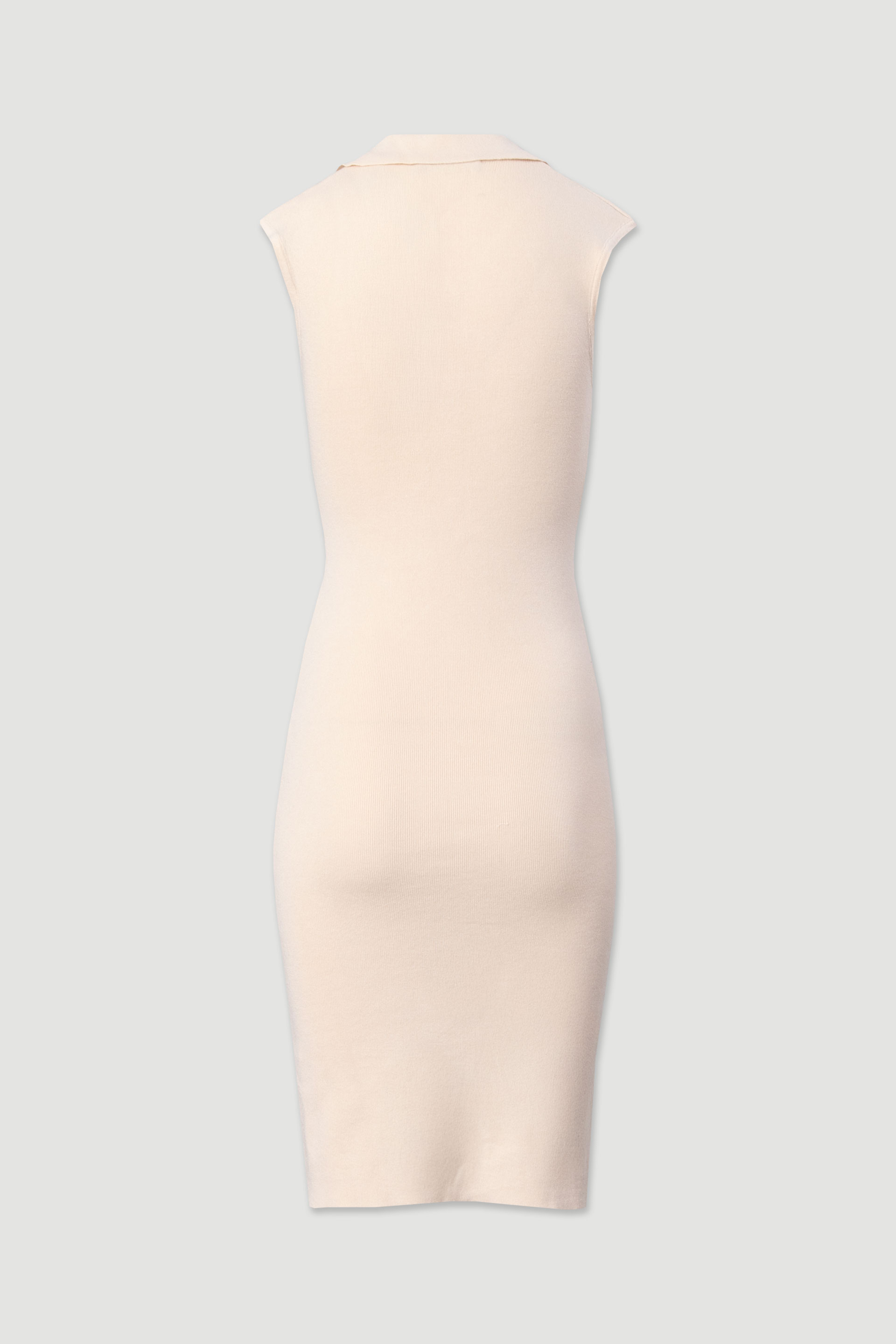 Midi knit dress with ruching and metallic buttons