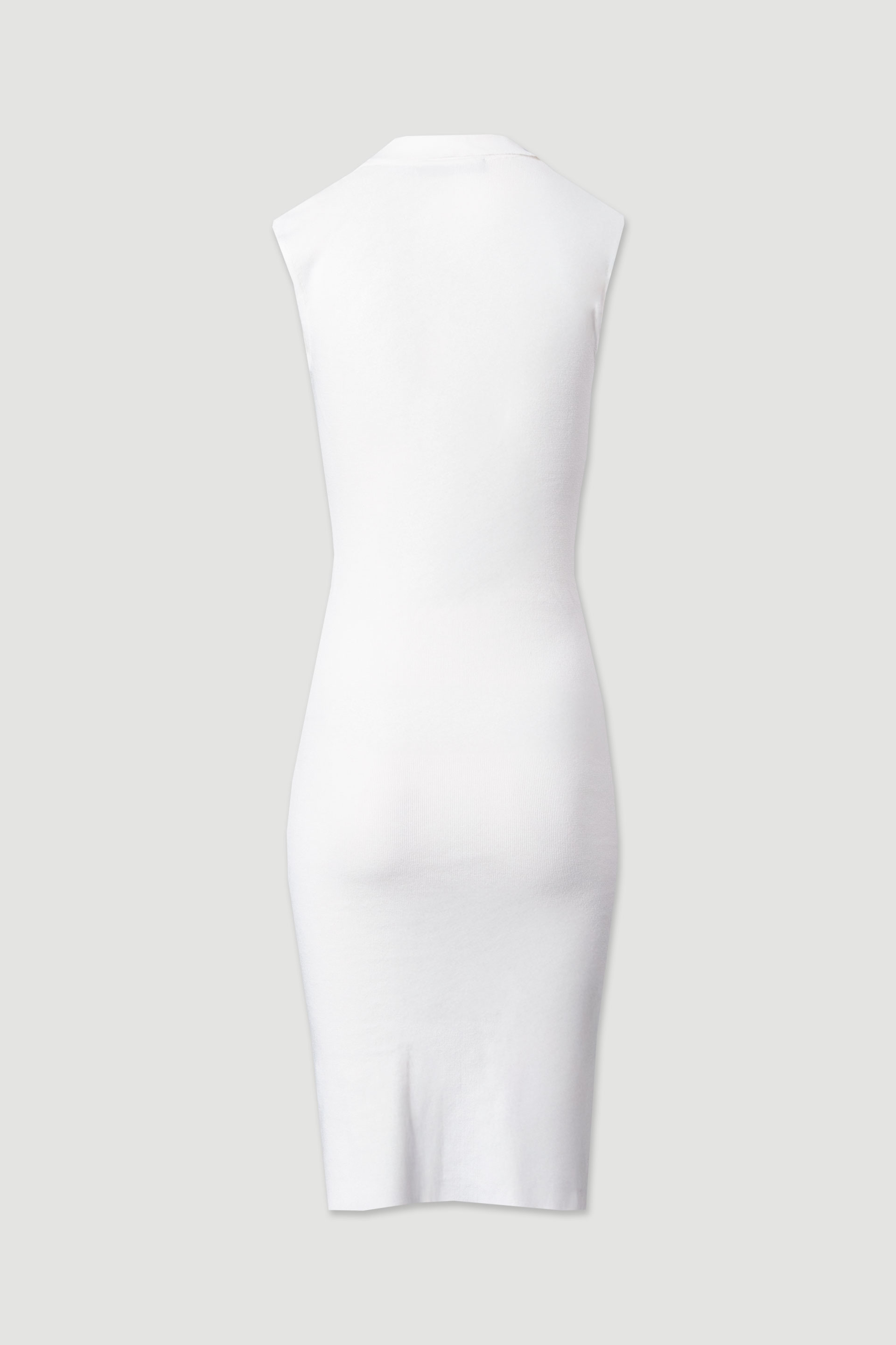 Midi knit dress with ruching and metallic buttons