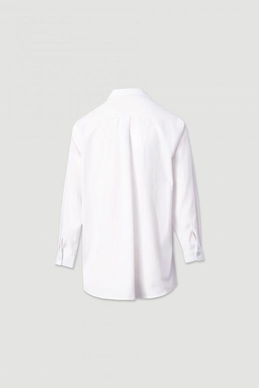 Long cotton shirt with side slits Long cotton shirt with side slits