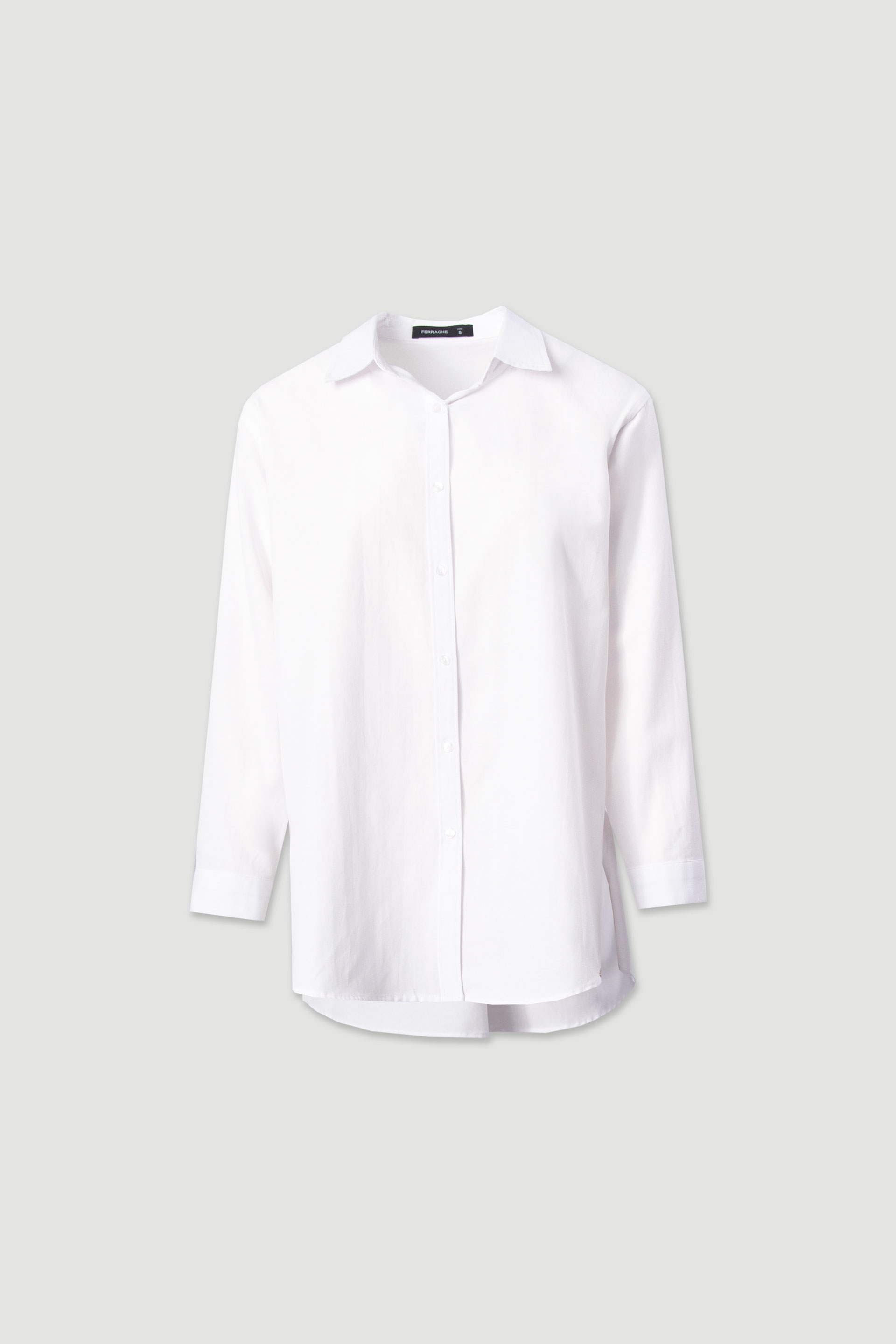 Long cotton shirt with side slits