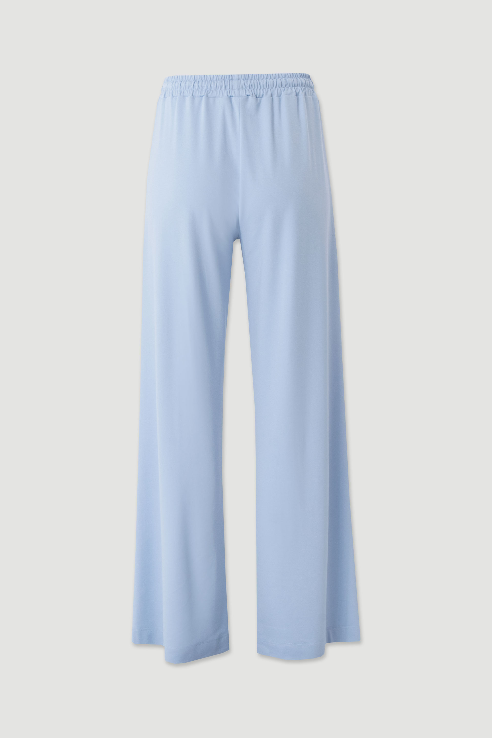 Wide-leg knit trousers with elastic waistband