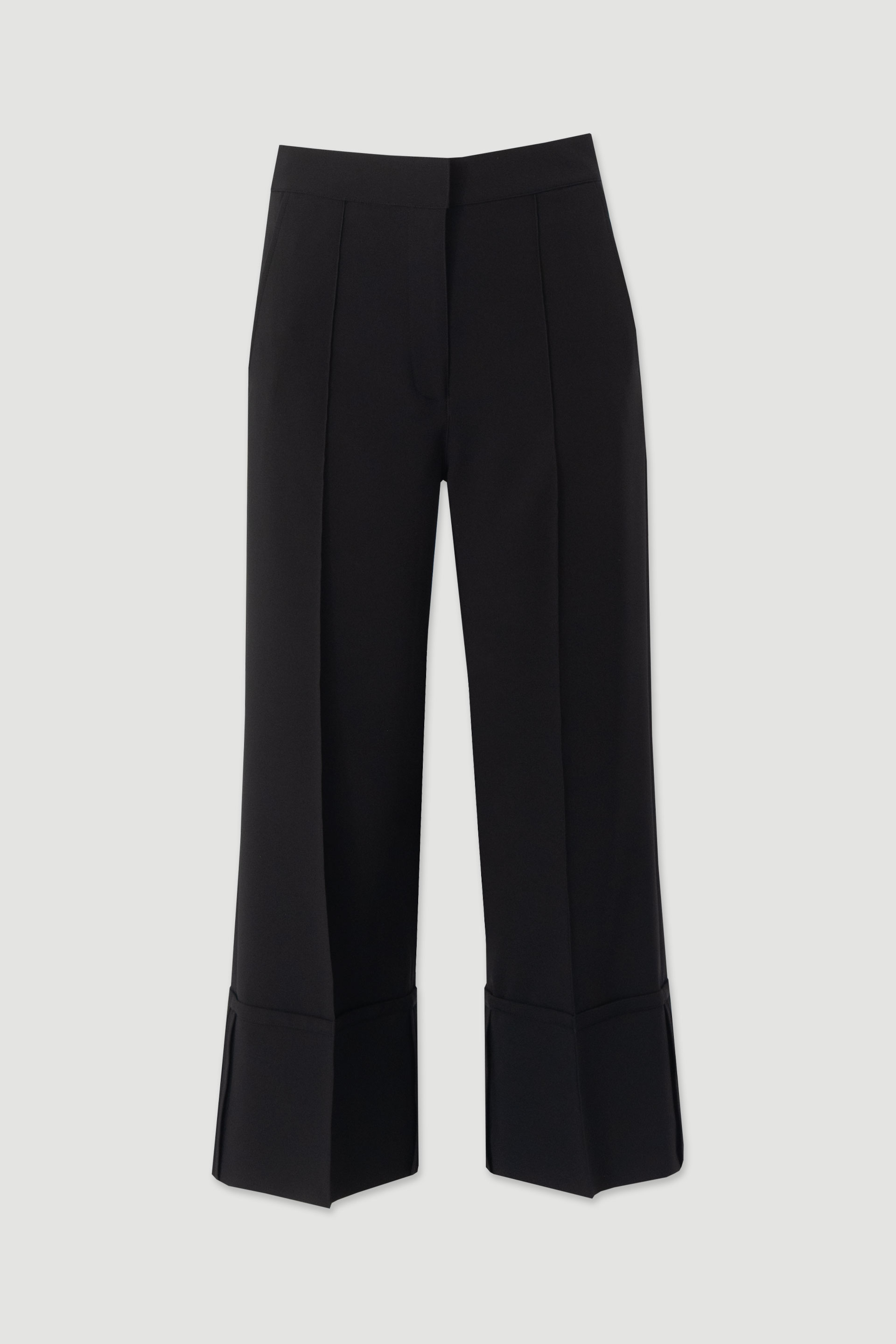 Cropped wide-leg trousers with seam detail