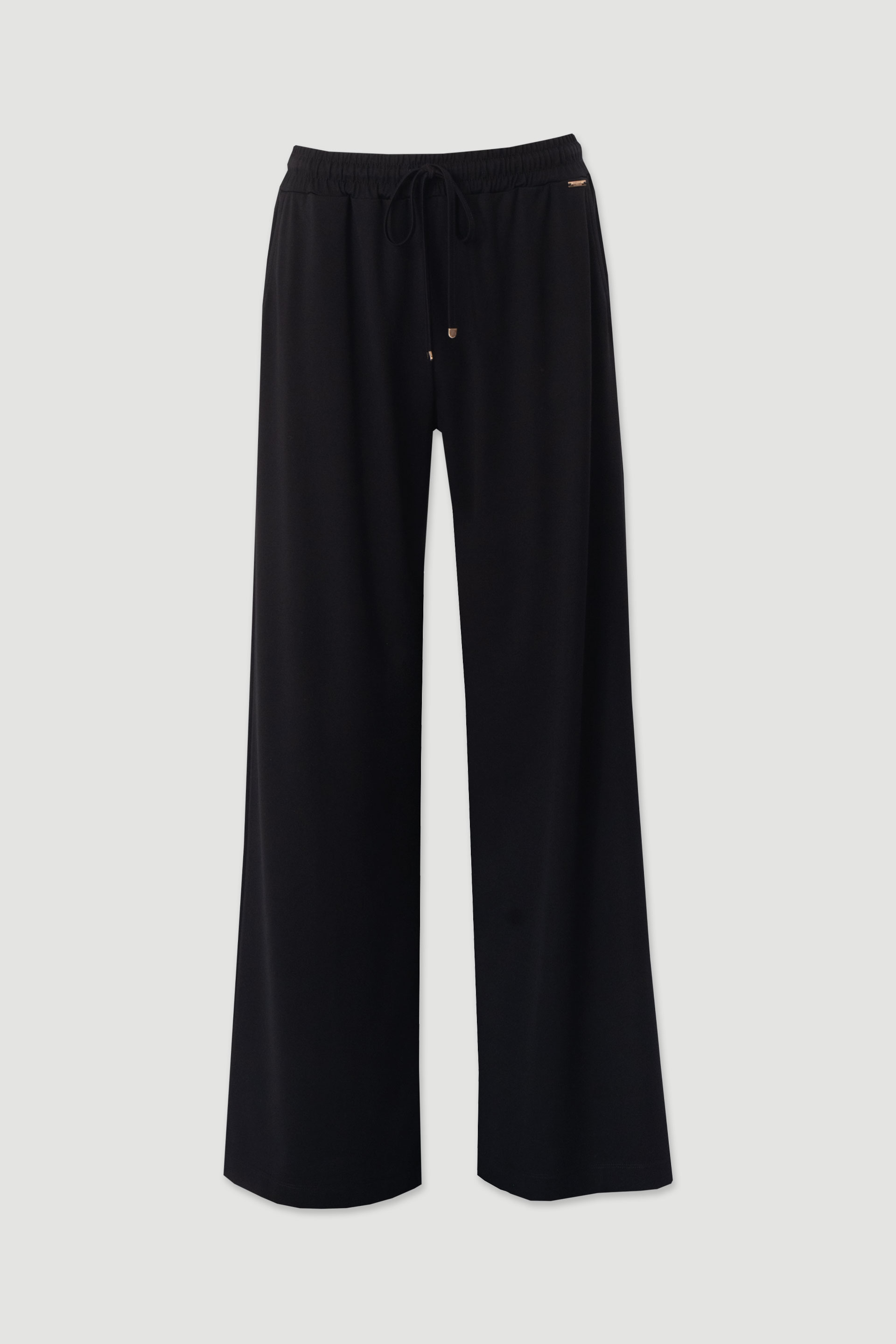 Wide-leg knit trousers with elastic waistband