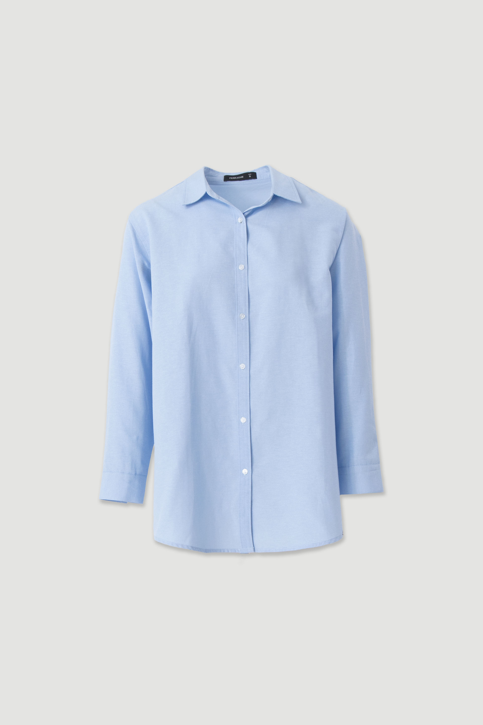 Long cotton shirt with side slits