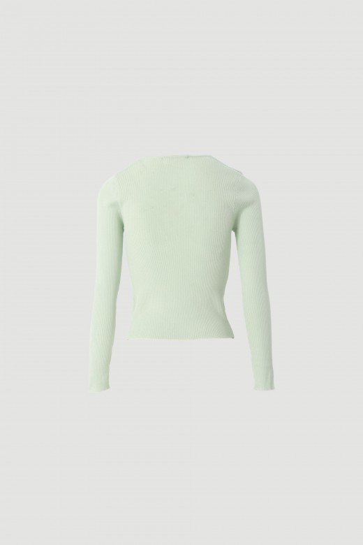 Ribbed knit sweater with v-neck Ribbed knit sweater with v-neck