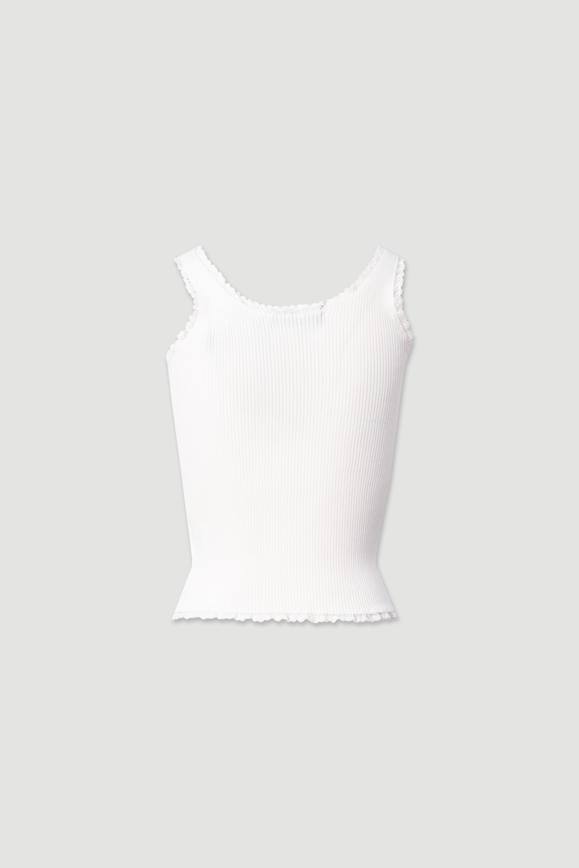 Ribbed knit top with lace detail