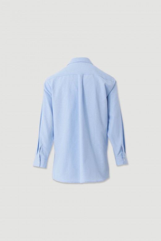Long cotton shirt with side slits