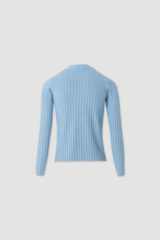 Ribbed knit sweater with v-neck Ribbed knit sweater with v-neck