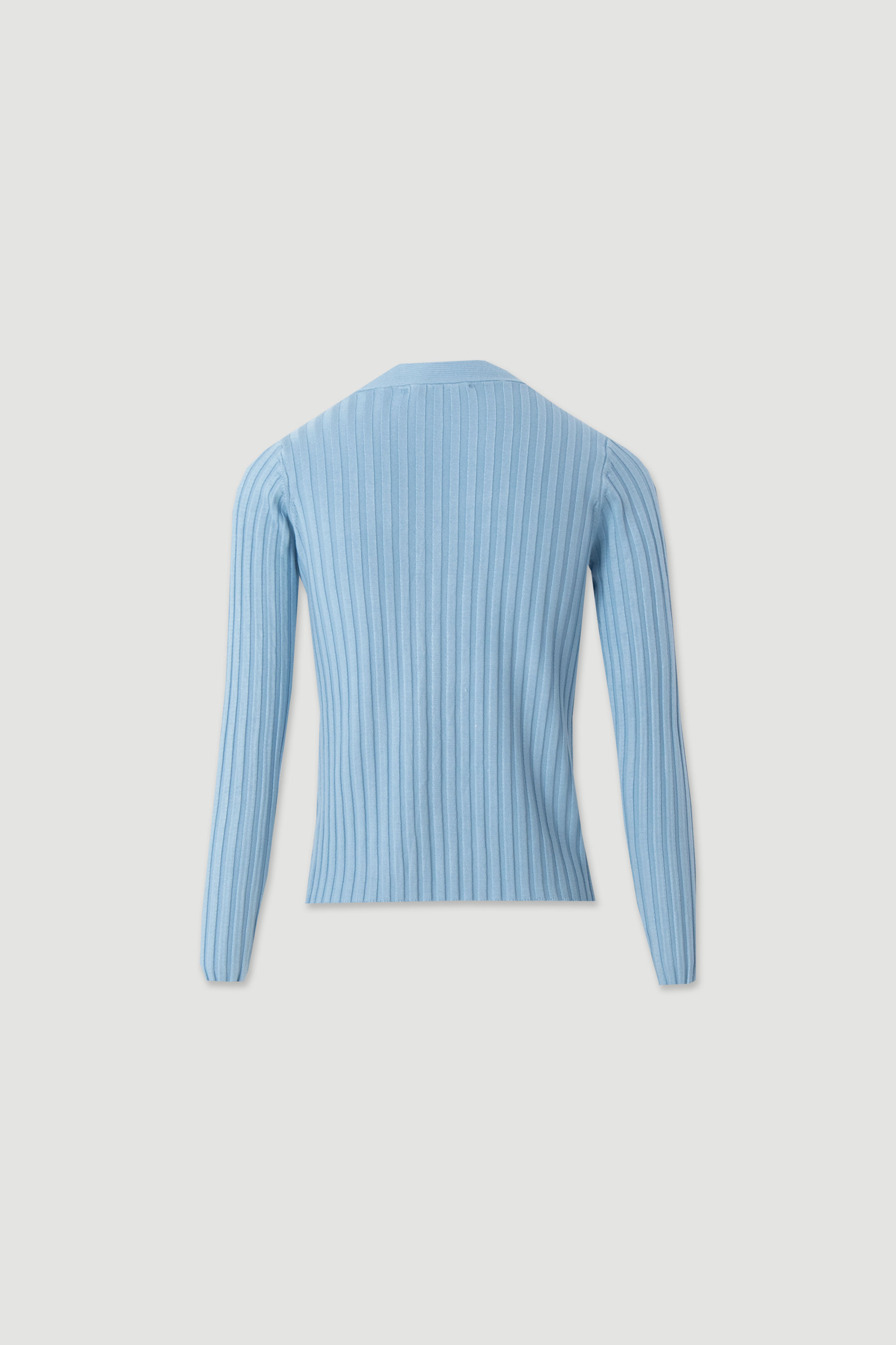 Camisola de malha canelada com decote em v