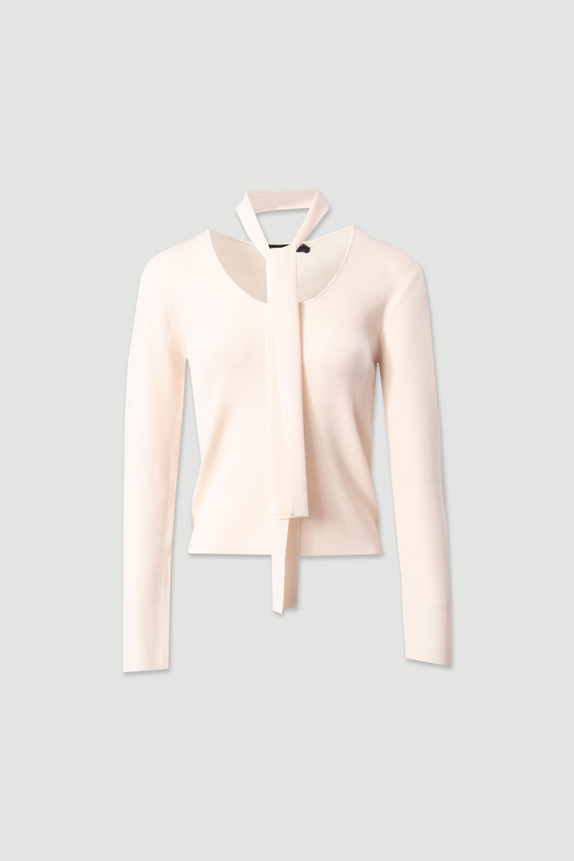 Knit sweater with scarf detail