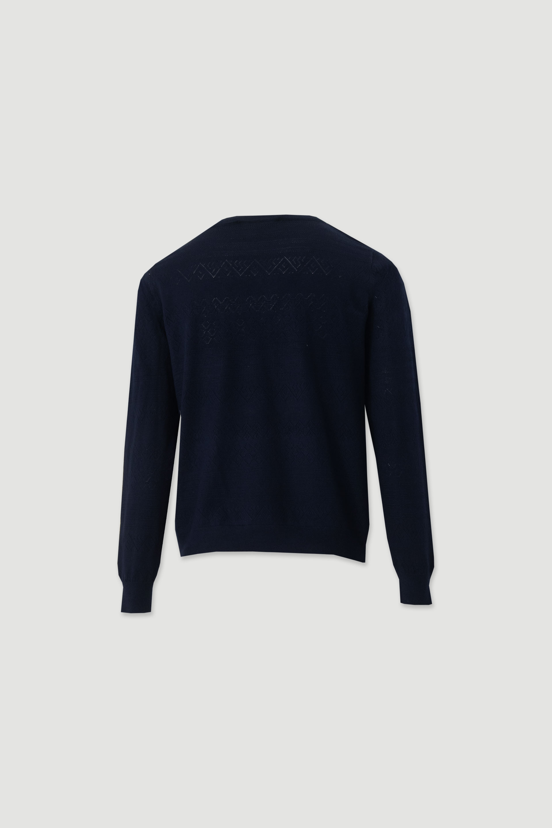 Textured knit sweater with decorative shoulder buttons