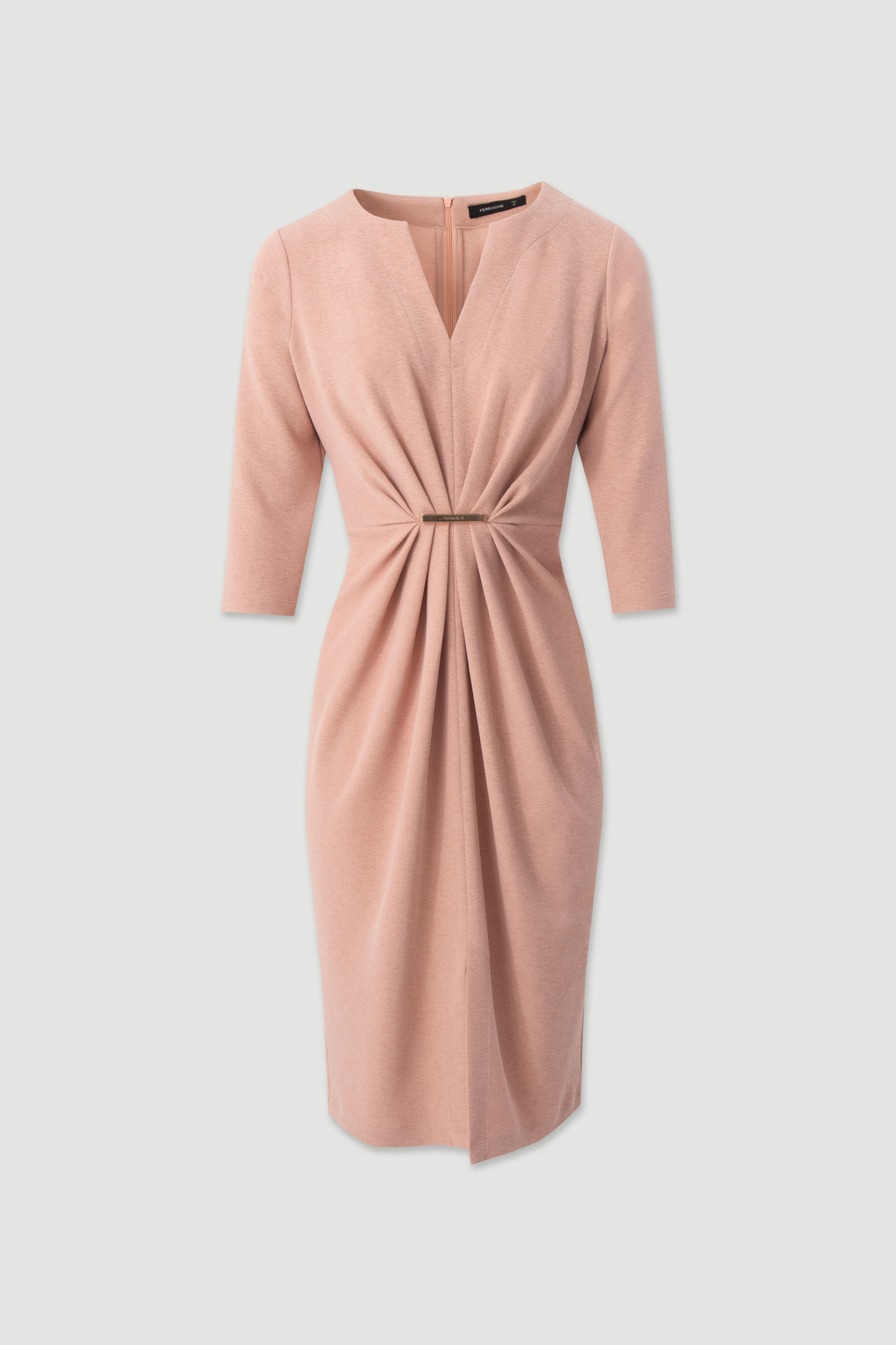 Fitted dress with metallic front detail