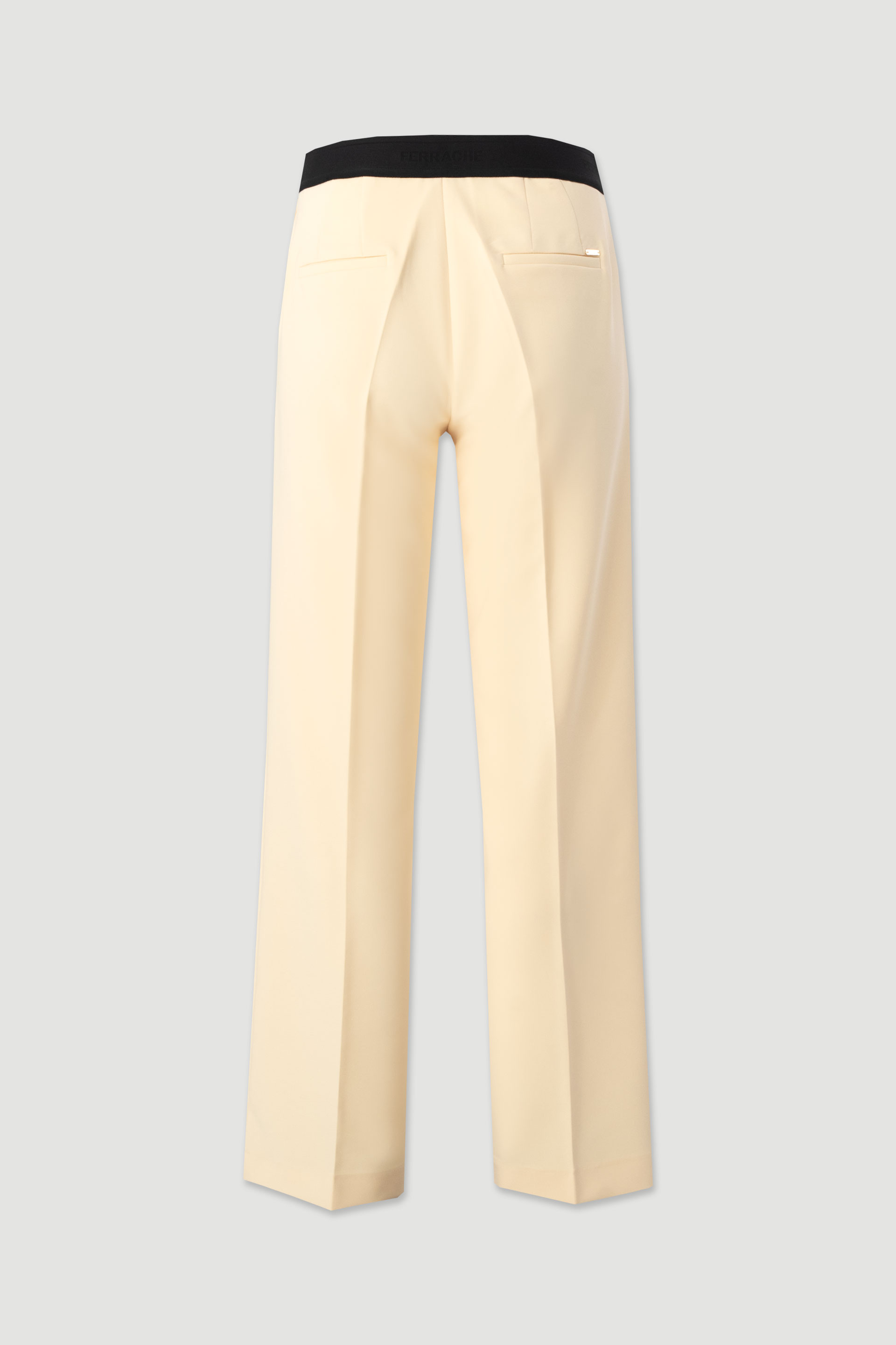 High-waisted straight trousers with customised elastic waistband