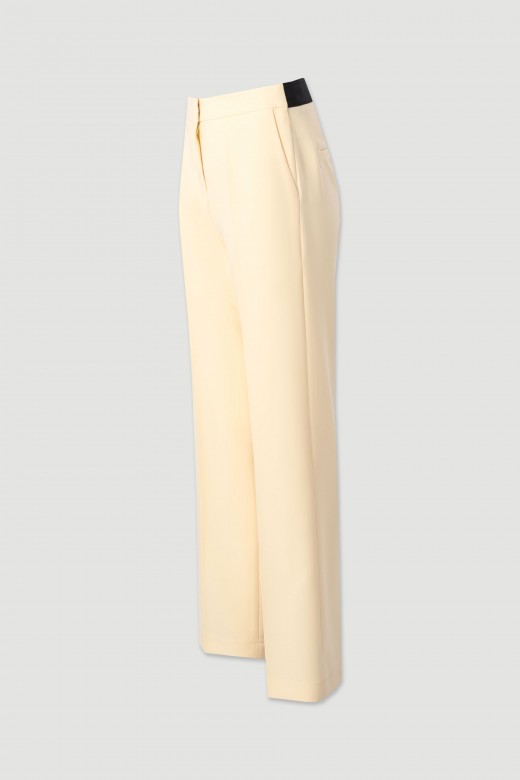 High-waisted straight trousers with customised elastic waistband