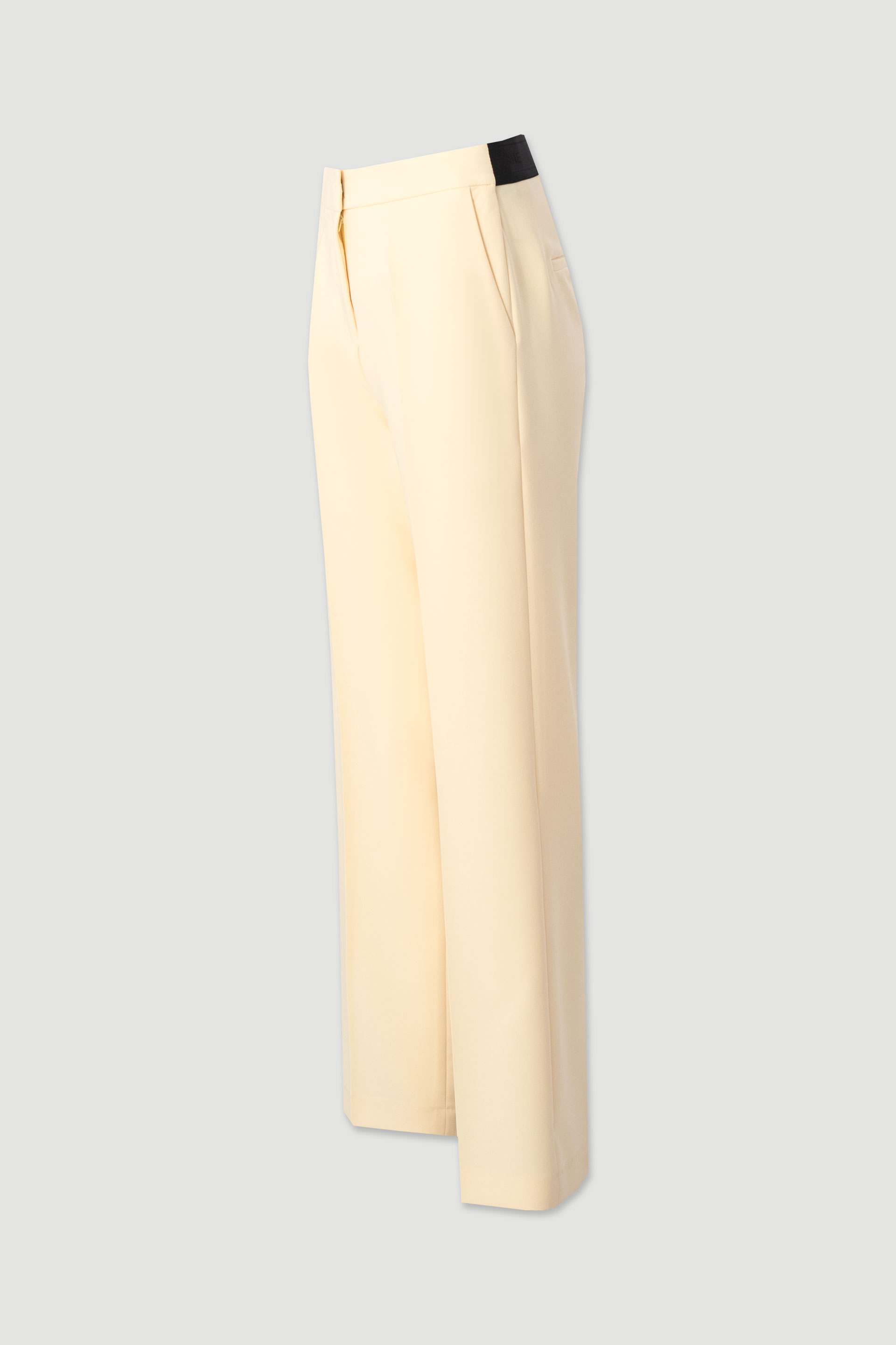 High-waisted straight trousers with customised elastic waistband