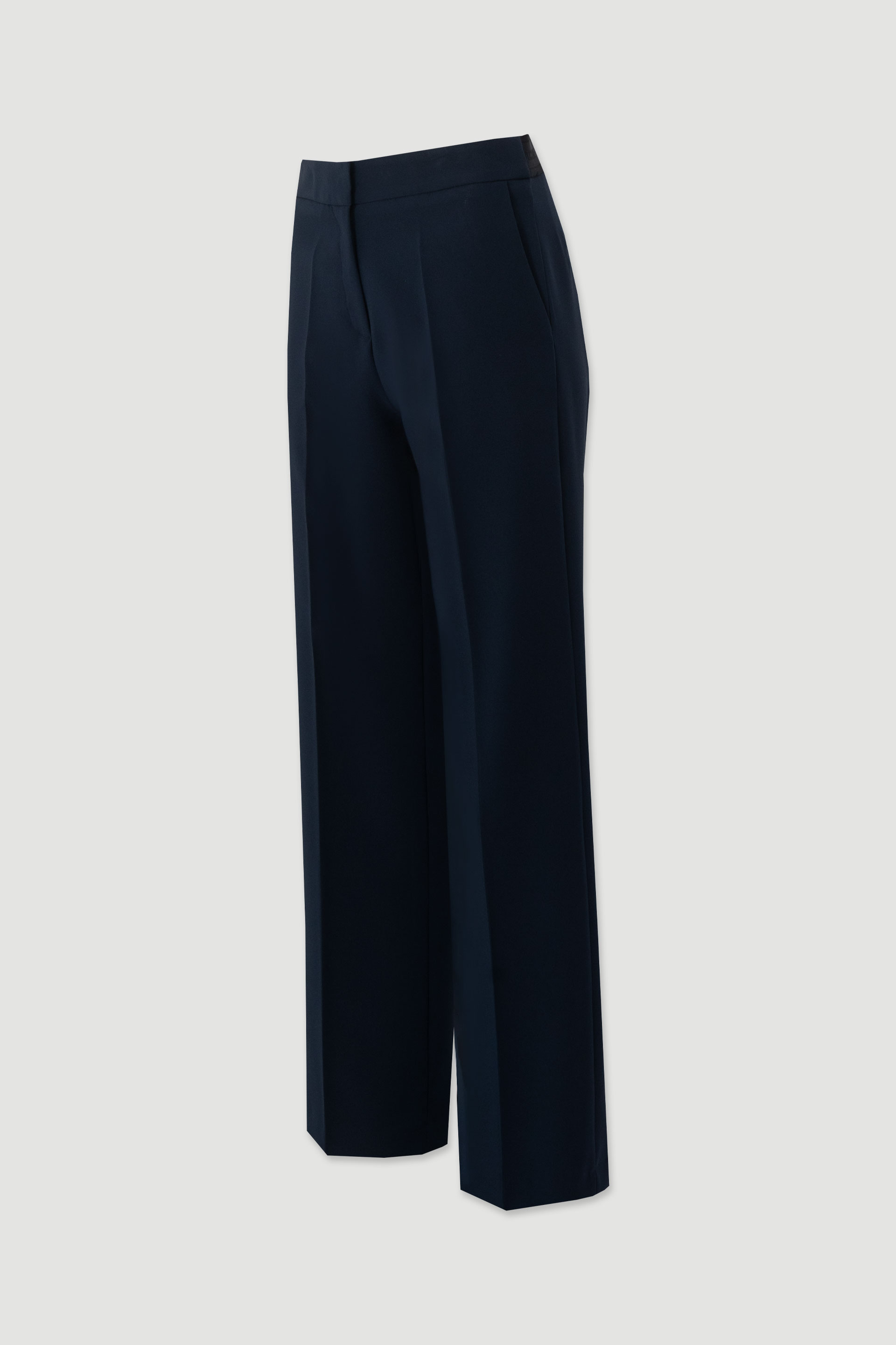 High-waisted straight trousers with customised elastic waistband