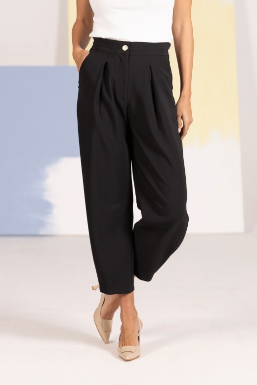 High-waisted trousers with lower detail High-waisted trousers with lower detail