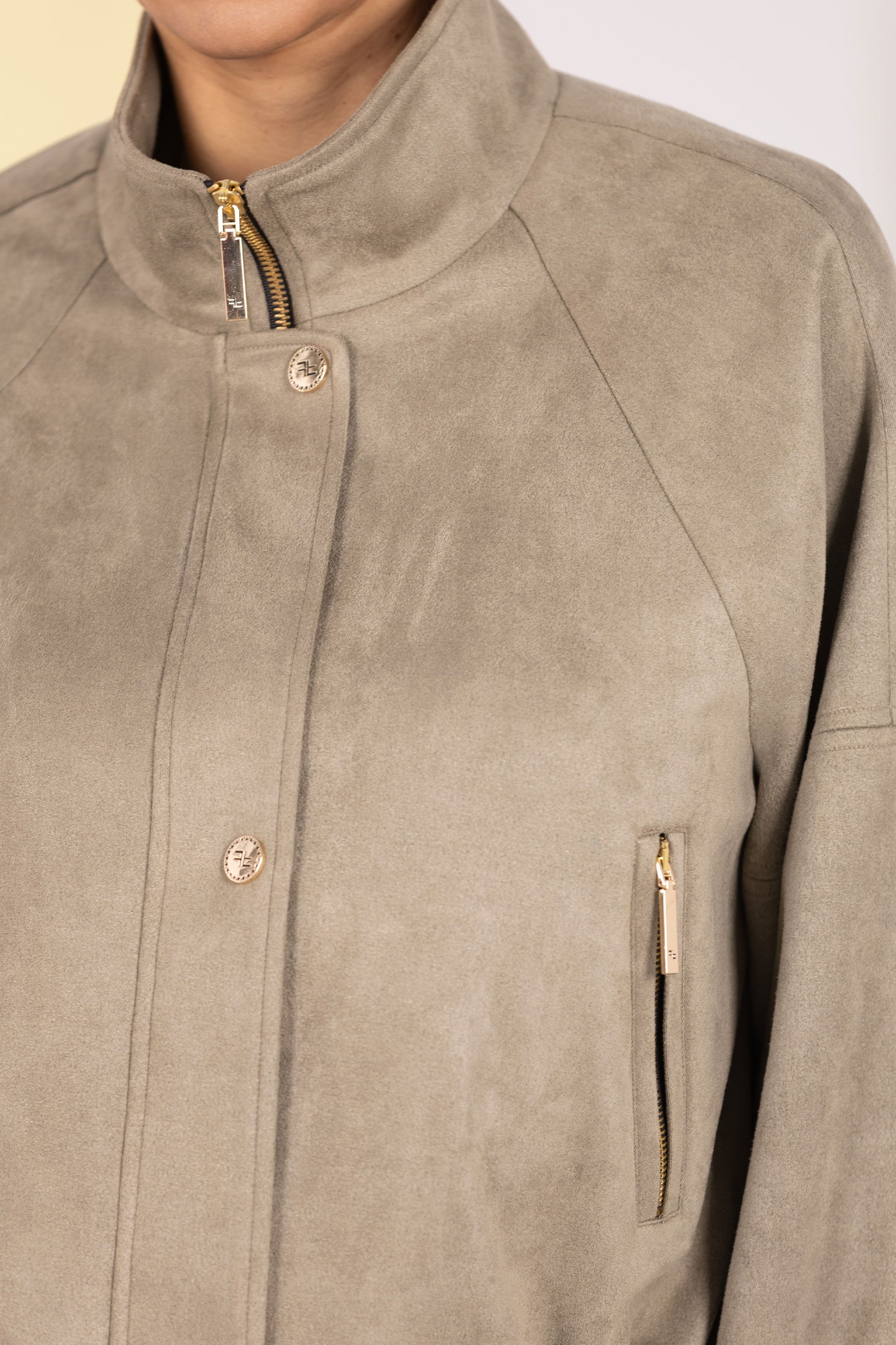 Bomber jacket with high collar