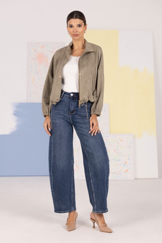 Bomber jacket with high collar