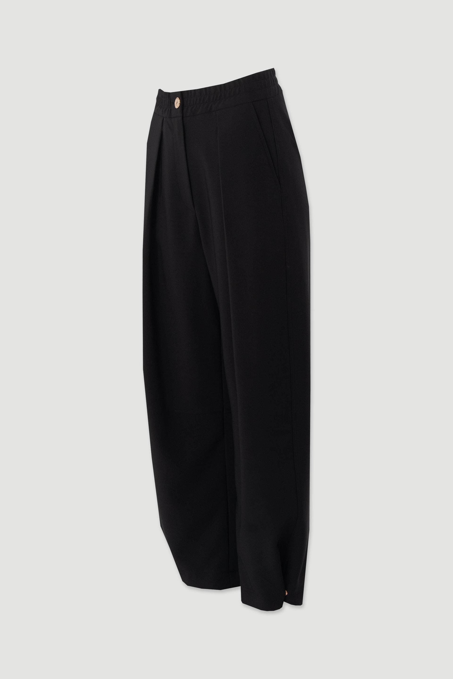 High-waisted trousers with lower detail
