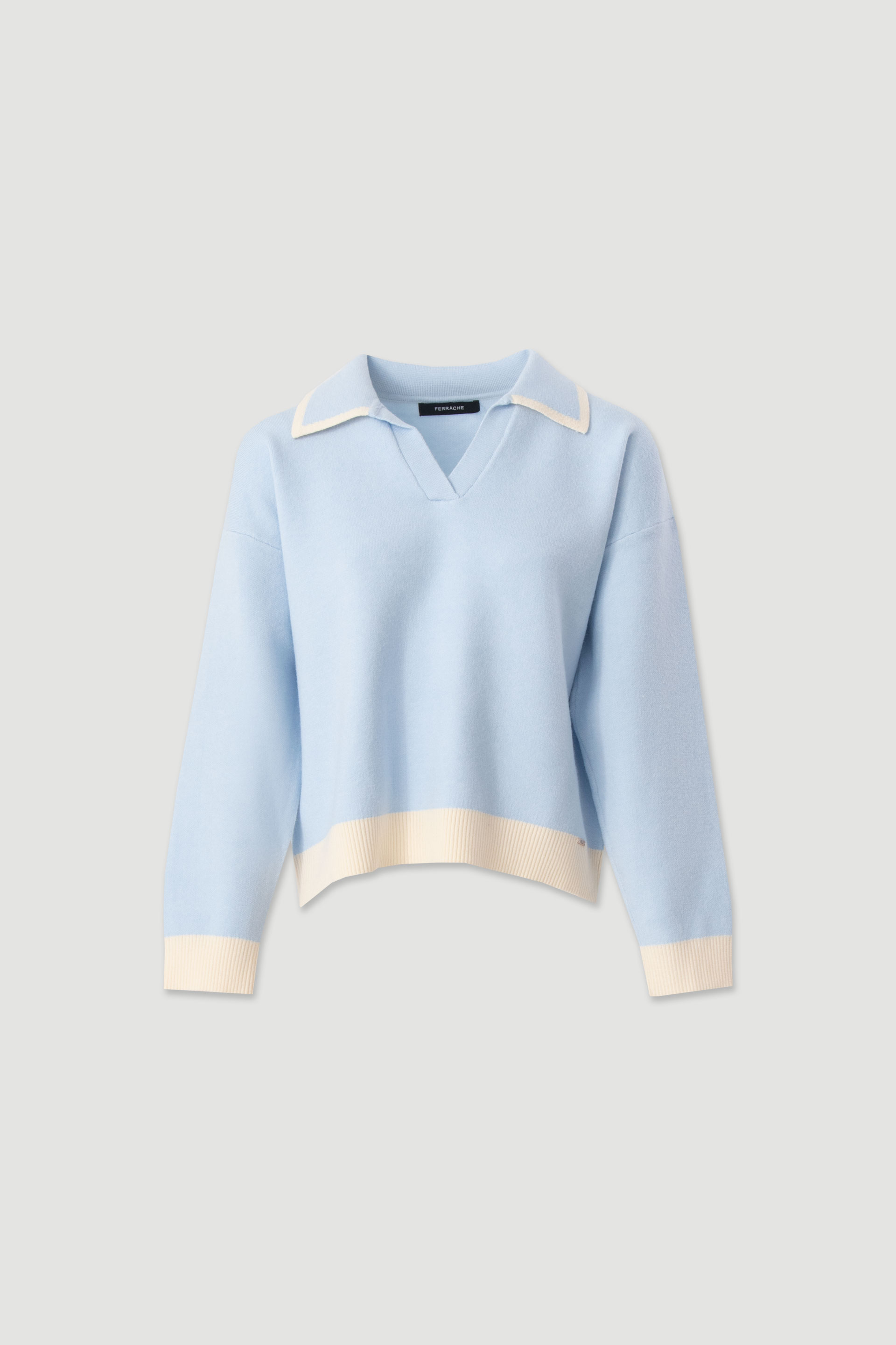 Knit polo with contrast details