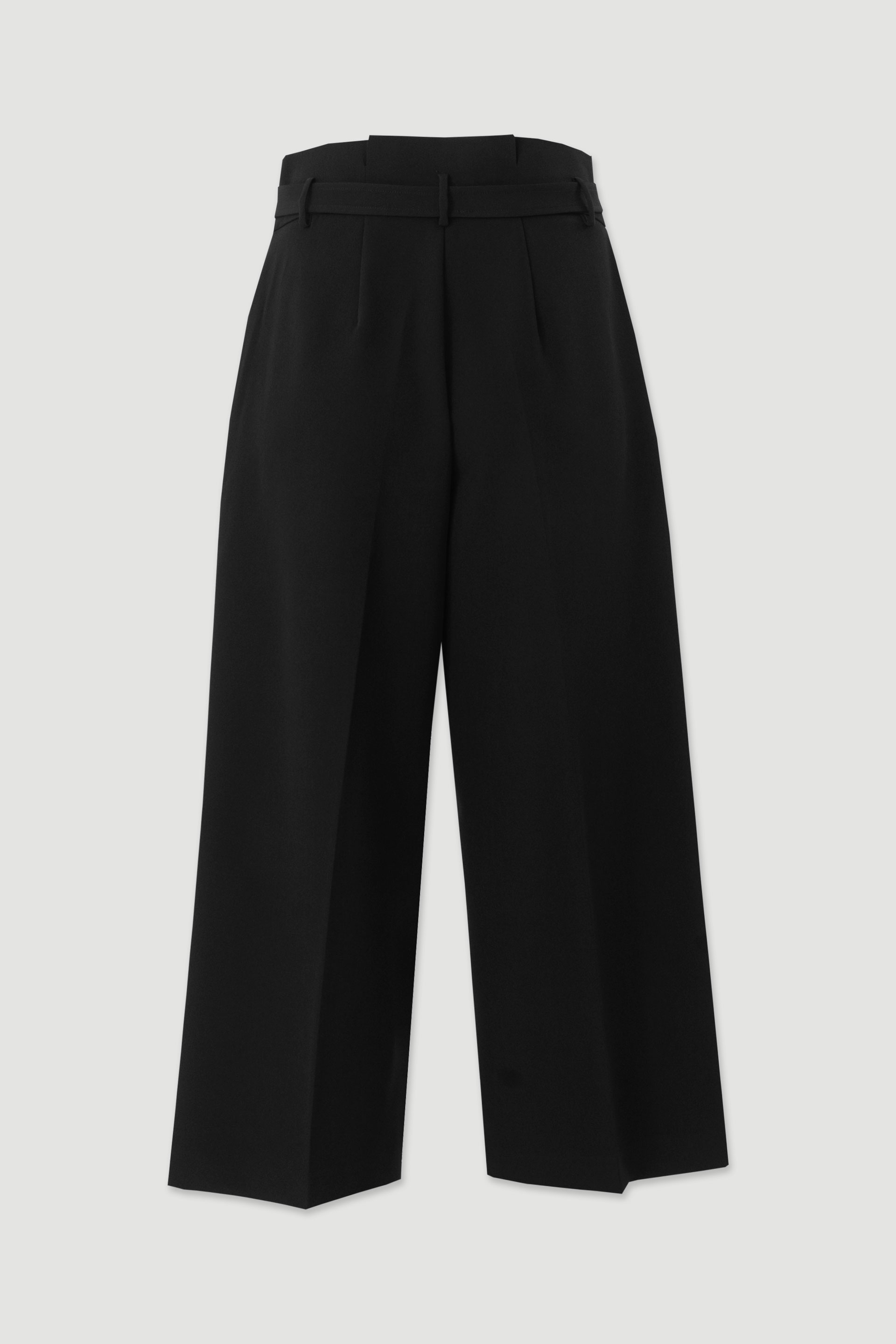 High-waisted culotte trousers with belt