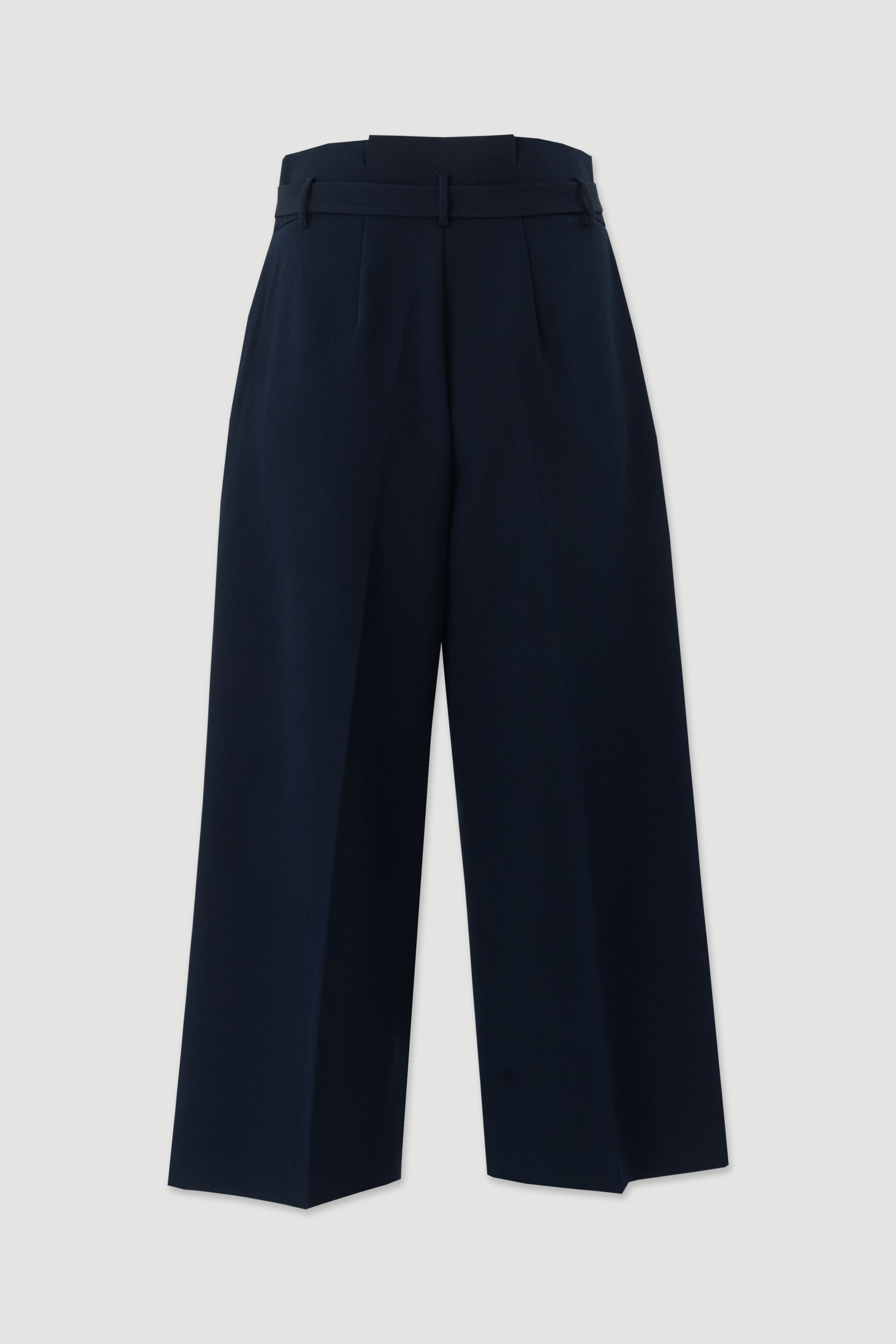 High-waisted culotte trousers with belt