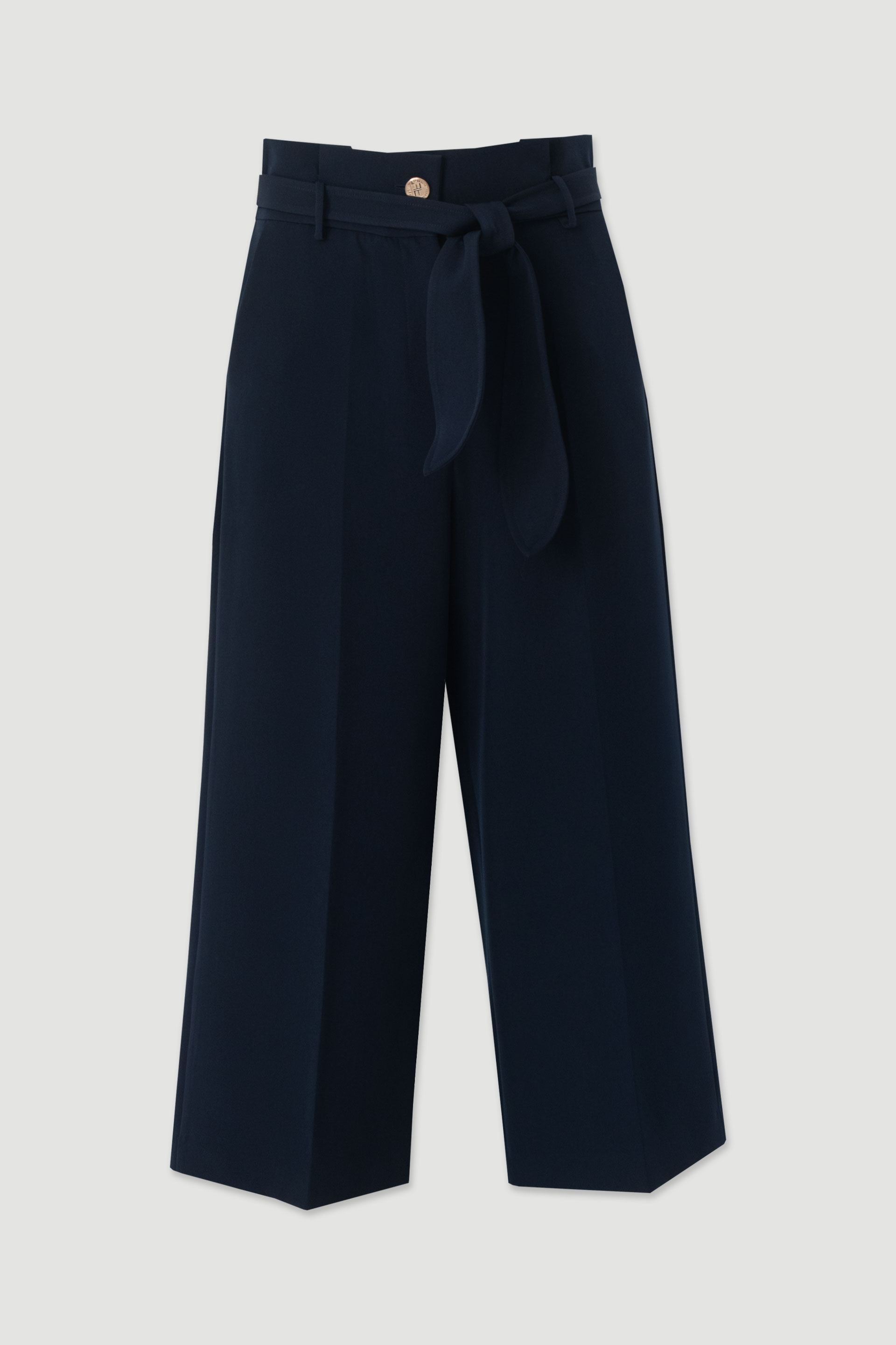 High-waisted culotte trousers with belt