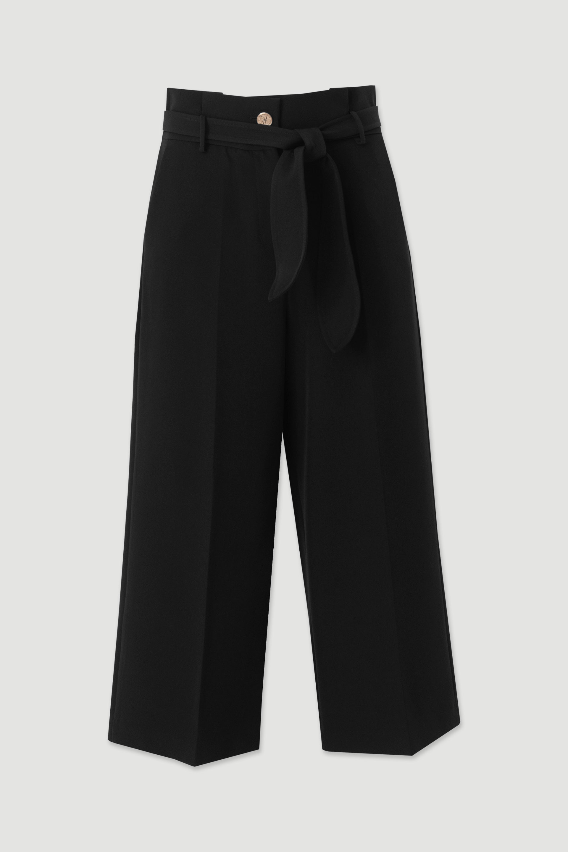 High-waisted culotte trousers with belt