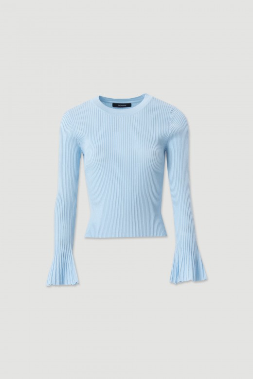 Ribbed knit sweater with flare sleeves Ribbed knit sweater with flare sleeves