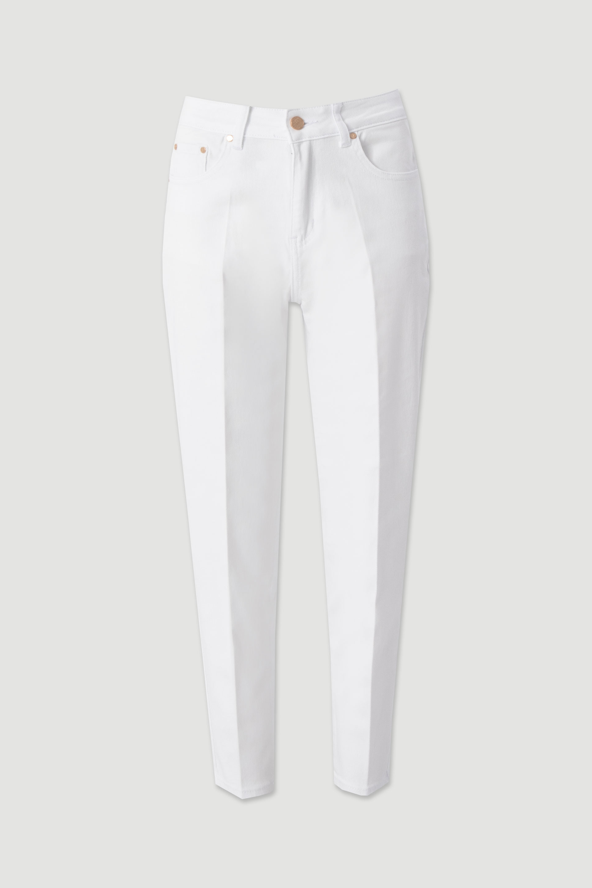 High-waisted cotton twill trousers