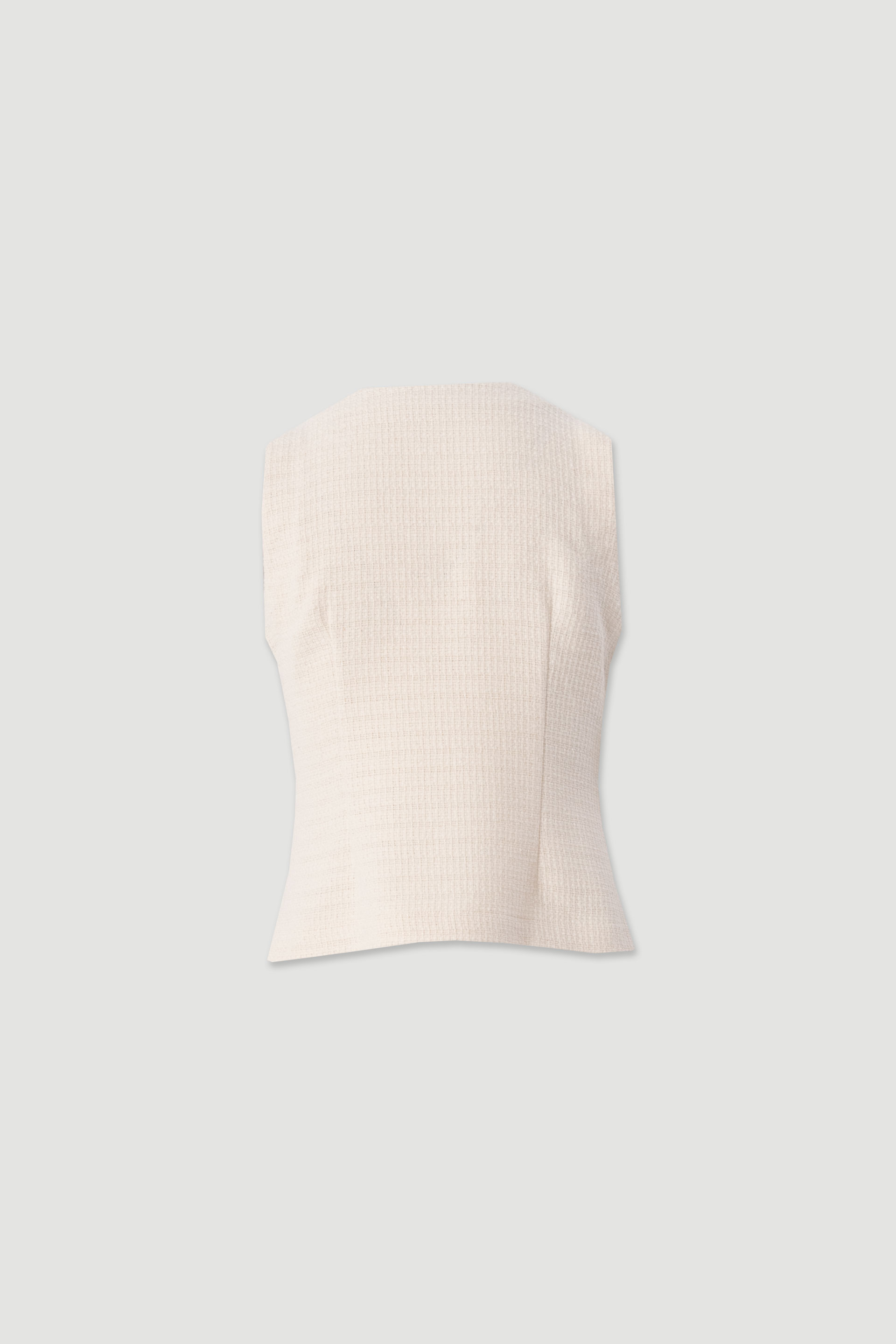 Textured cotton double-breasted vest