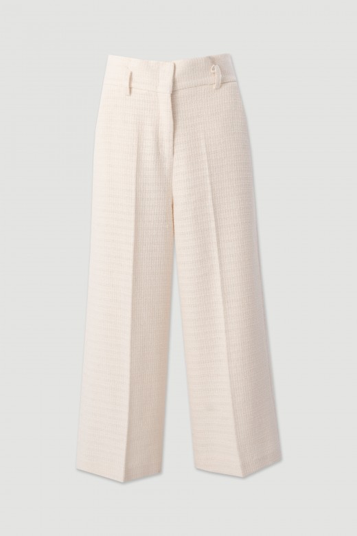 Textured cotton culotte trousers Textured cotton culotte trousers