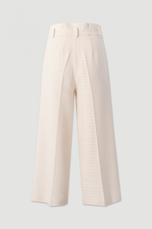 Textured cotton culotte trousers Textured cotton culotte trousers