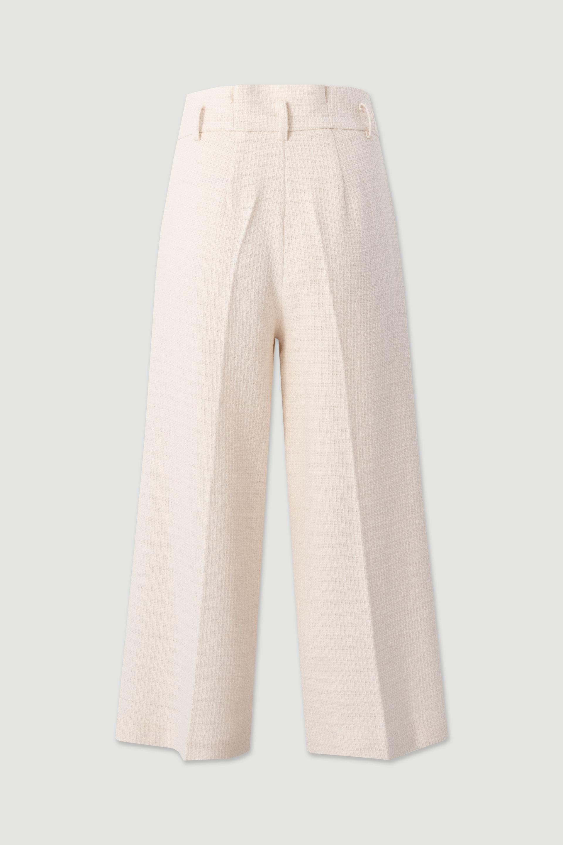 Textured cotton culotte trousers