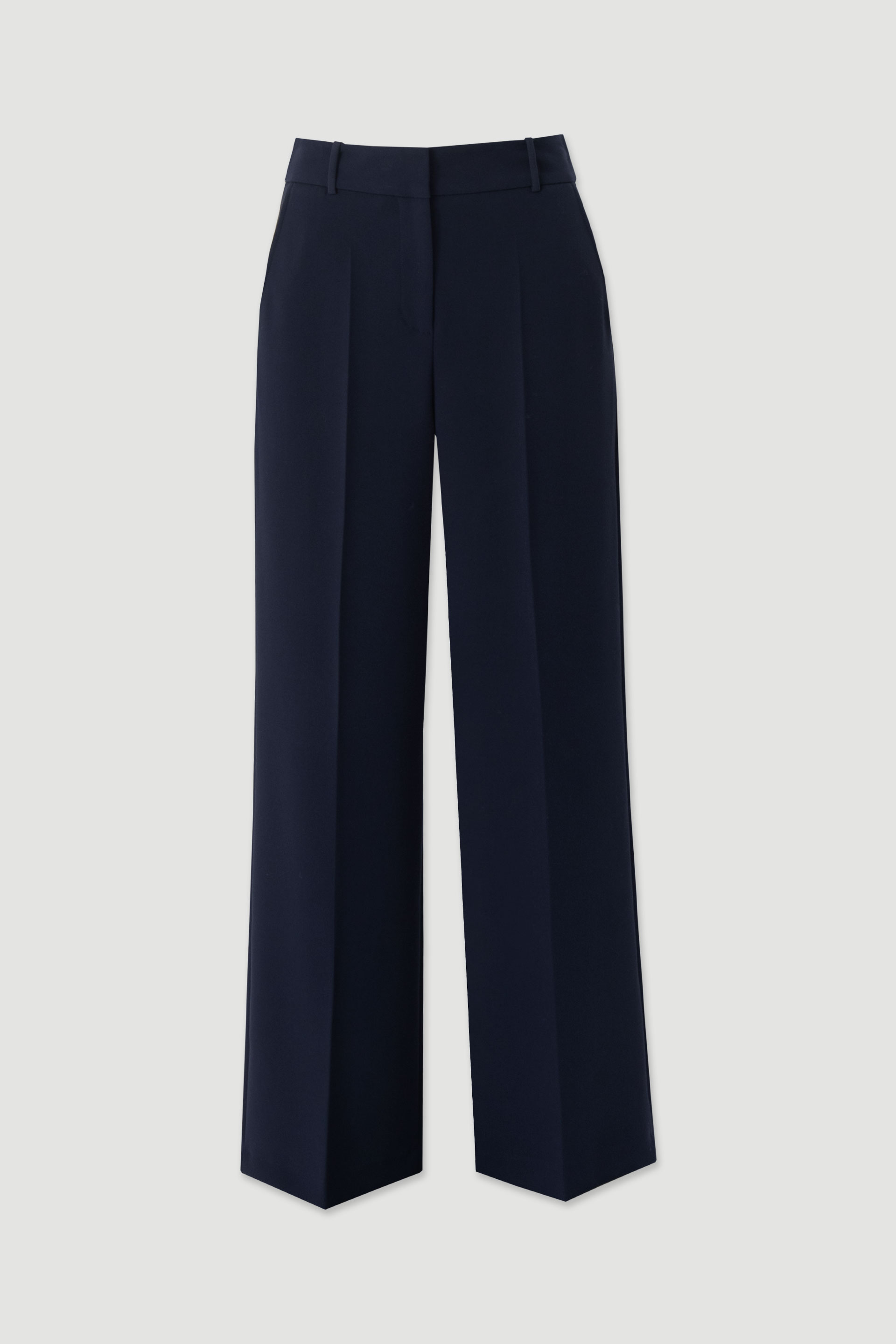 High-waisted wide-leg trousers
