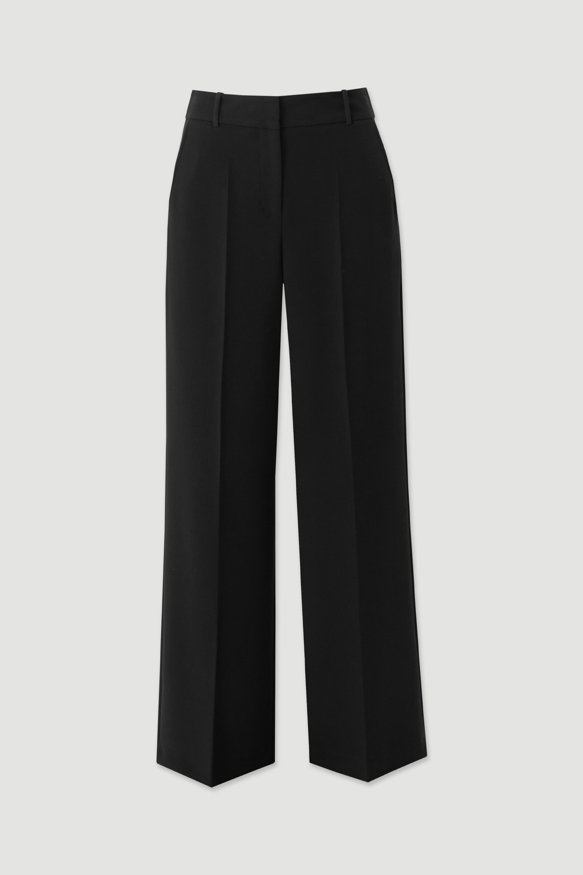 High-waisted wide-leg trousers