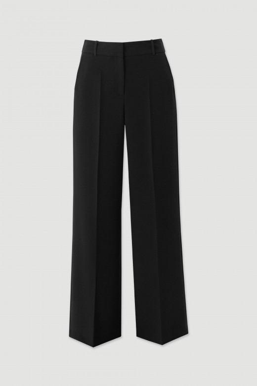 High-waisted wide-leg trousers
