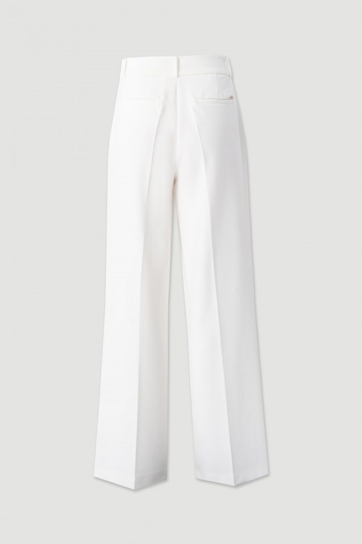 High-waisted wide-leg trousers