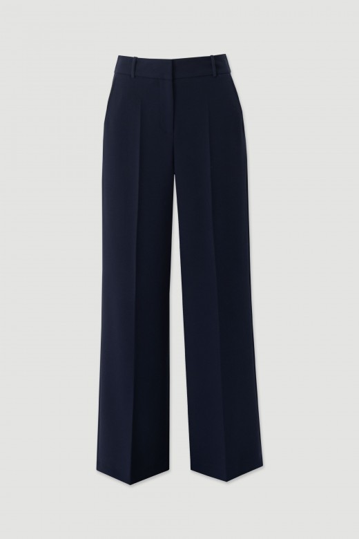 High-waisted wide-leg trousers