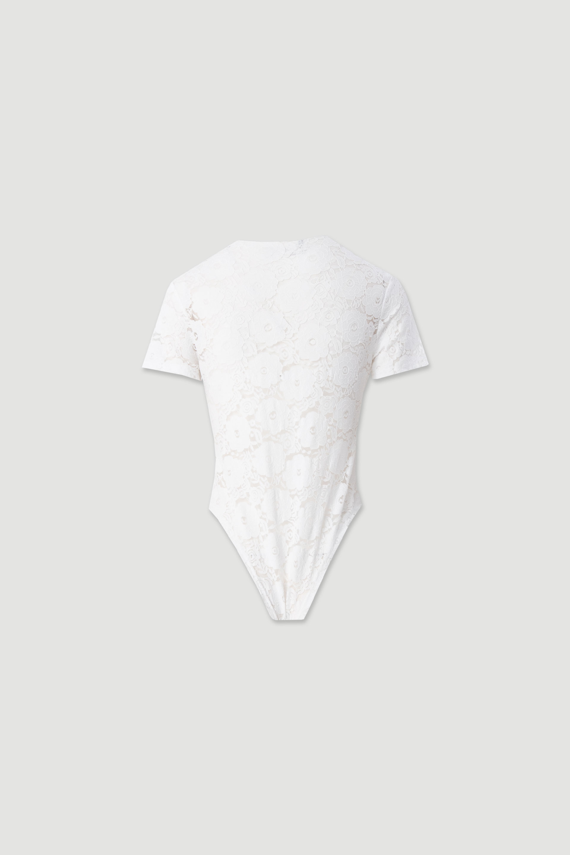 Short-sleeve floral lace bodysuit